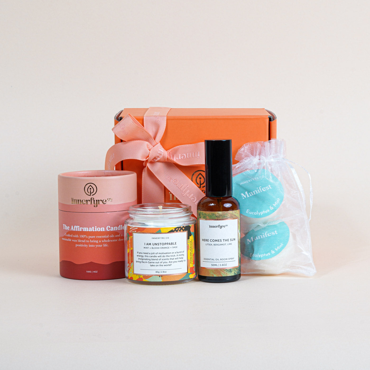 Innerfyre Bright Beginnings Bundle: Candle, Room Spray & Shower Steamer