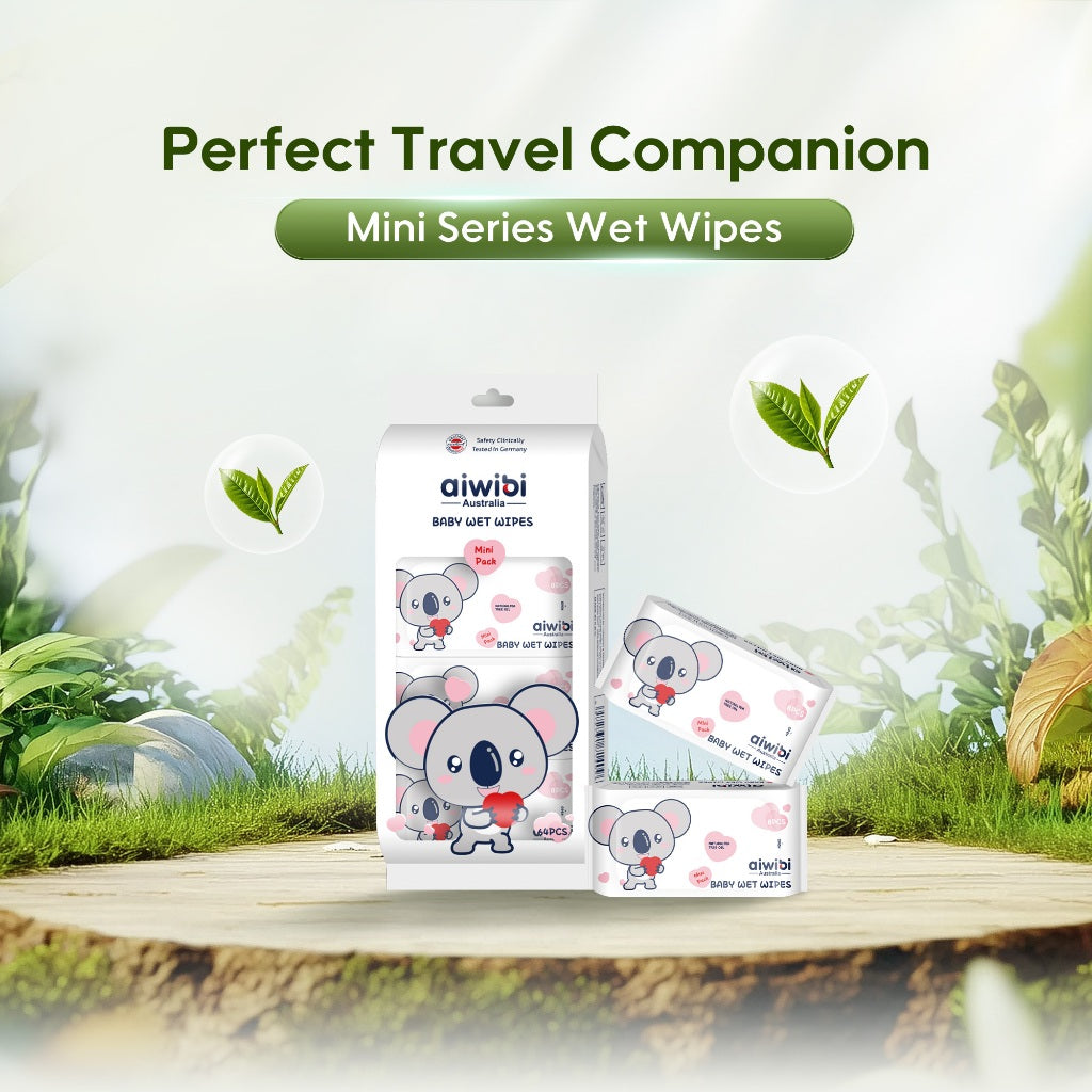 Aiwibi Premium Baby Wipes (MINI PACKS) 1 Pack X 8 Pcs