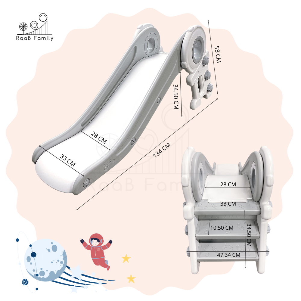 RaaB Family™ Premium Quality Astronaut Design Kids Slide