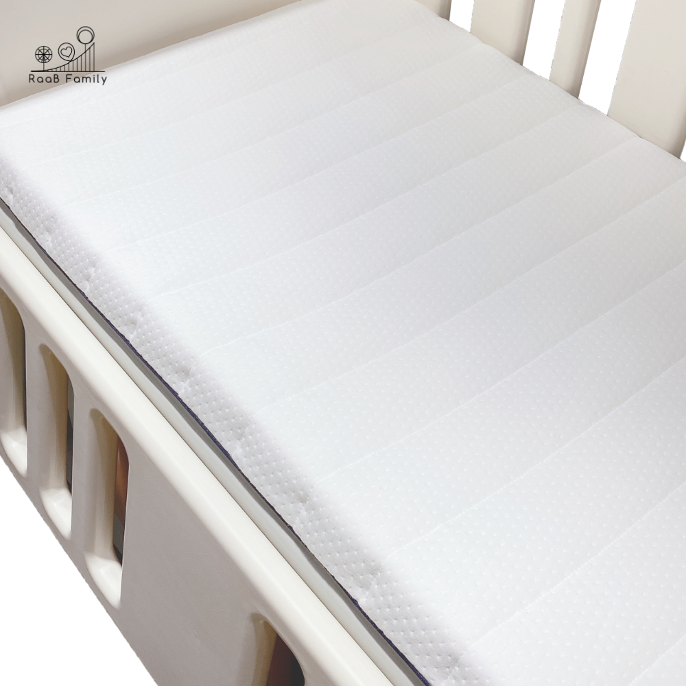 RaaB Family™ Glücklich Premium 6-in-1 Convertible Baby Cot With Latex Mattress and Muslin Bumper