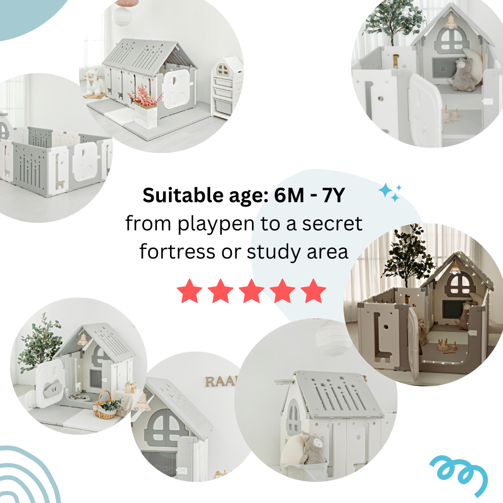 RaaB Family™ REVERIE Series Baby Playpen HOUSE Kids Play Yard Play Fence