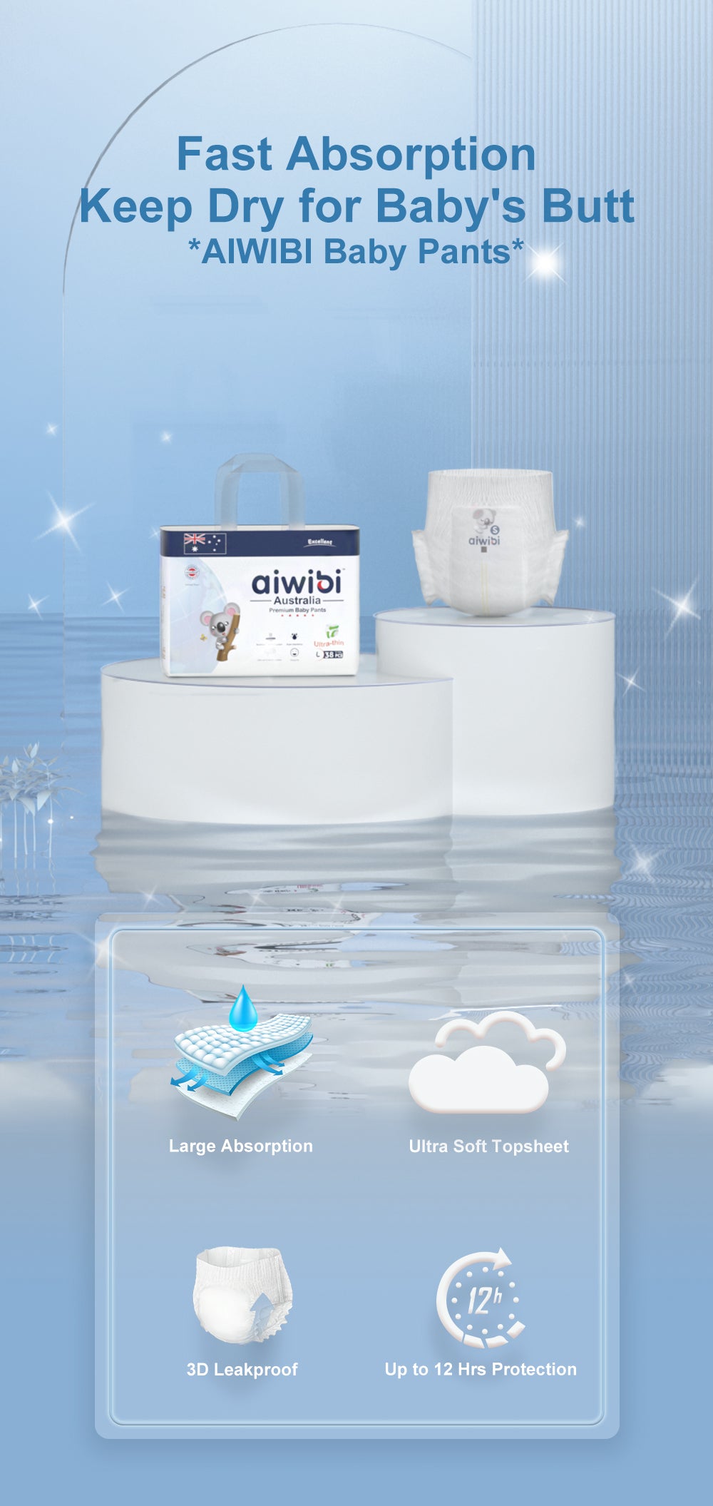 Aiwibi Natural Premium Medium Pack Diaper Pants
