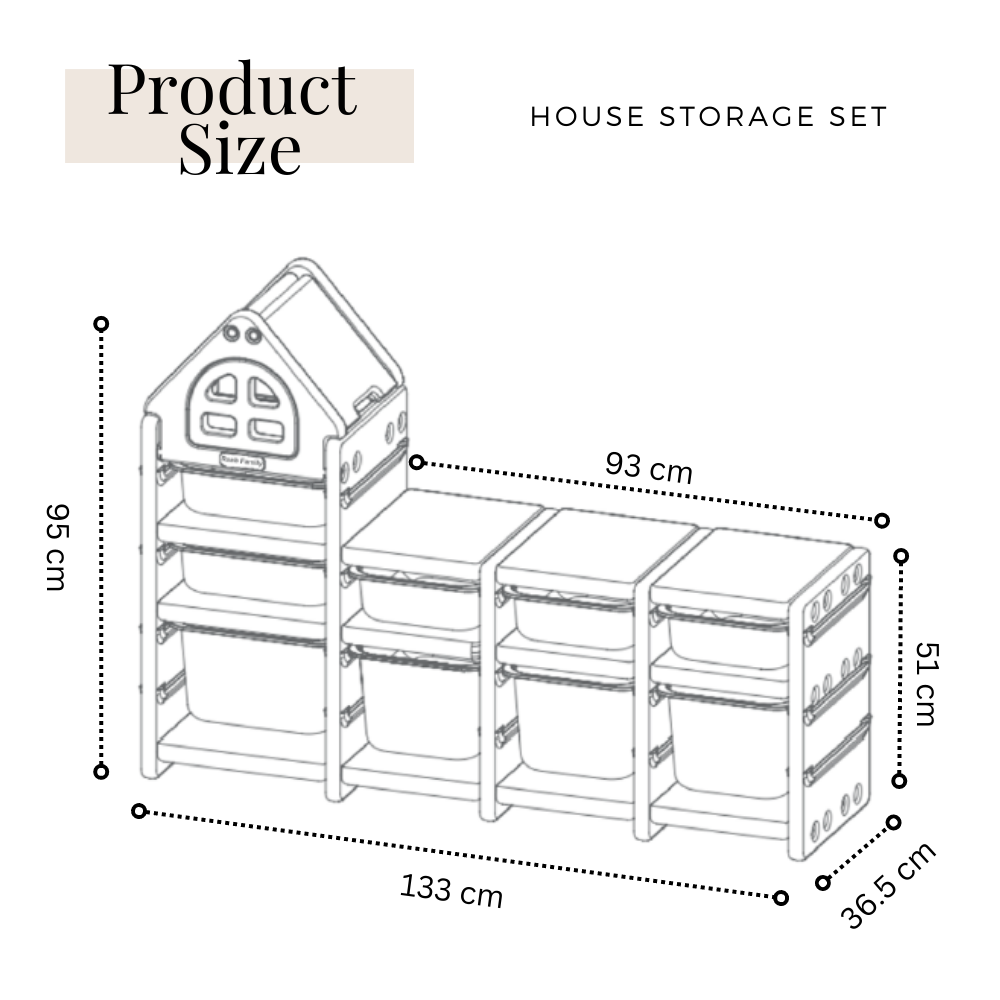 RaaB Family™ HOUSE Kids Storage Cabinet Toy Storage Organiser