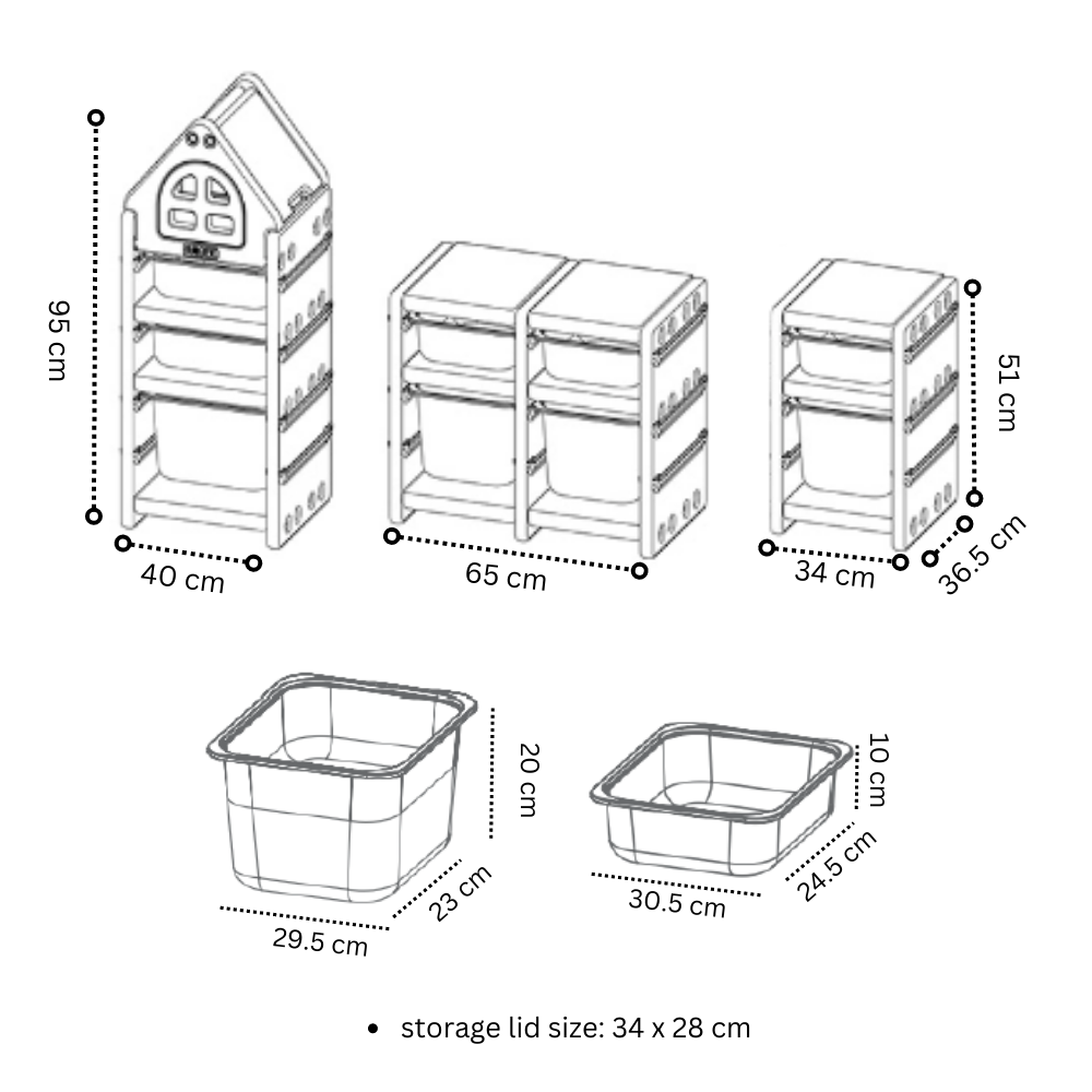 RaaB Family™ HOUSE Kids Storage Cabinet Toy Storage Organiser