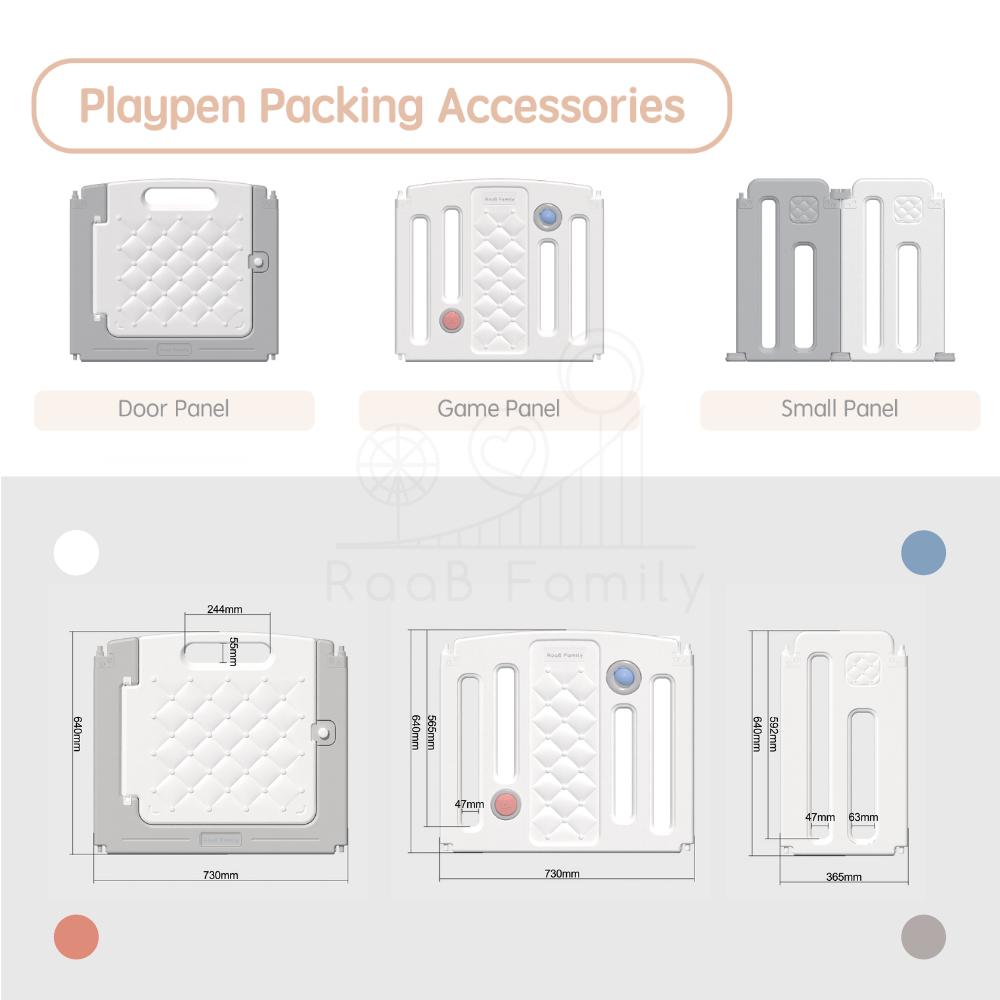 RaaB Family™ Taller Height PURE Series Foldable Playpen Play Yard