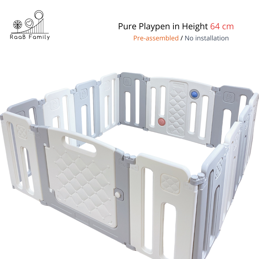 RaaB Family™ Taller Height PURE Series Foldable Playpen Play Yard