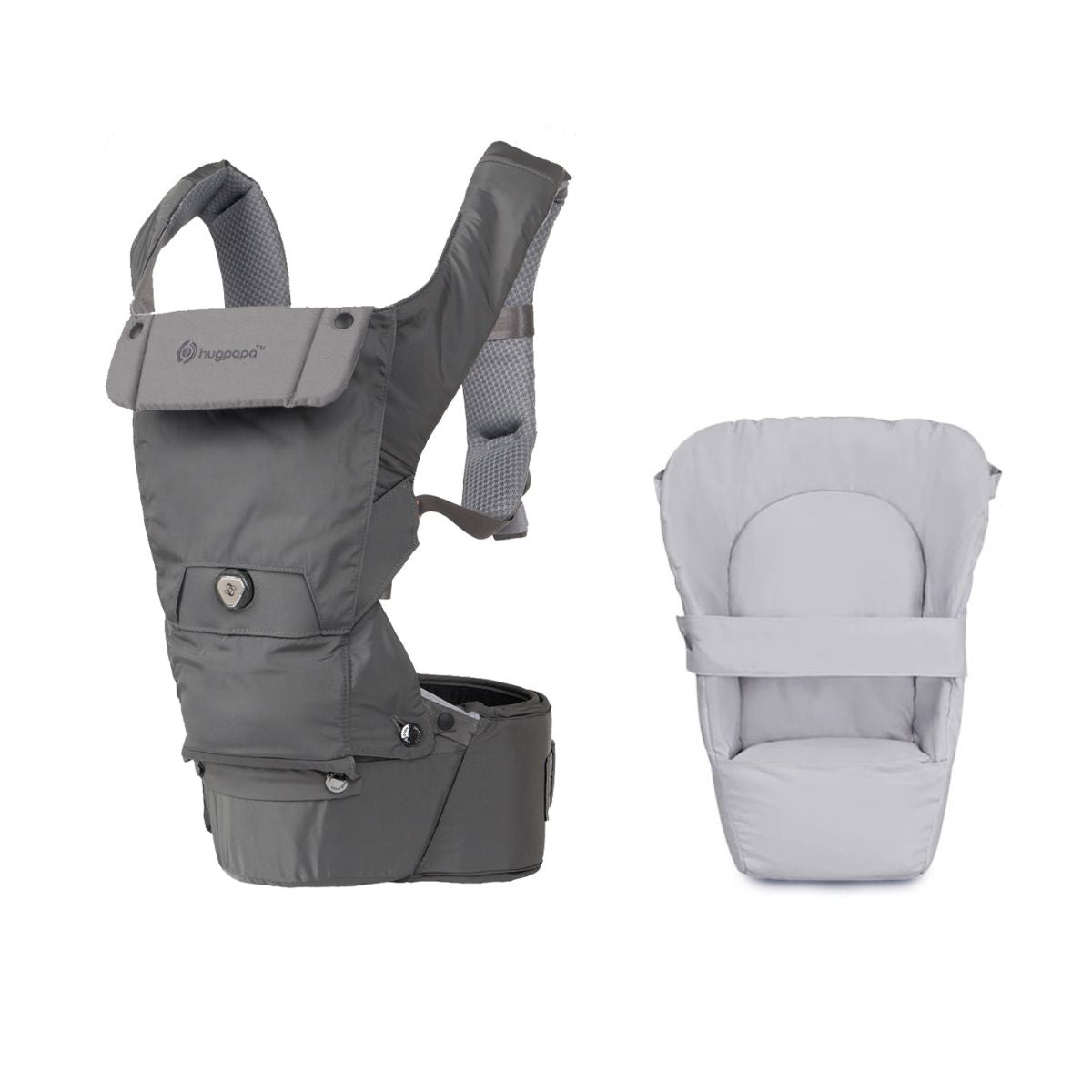 Hugpapa Dial-Fit PRO 3-in-1 Hip Seat Baby Carrier + Infant Insert