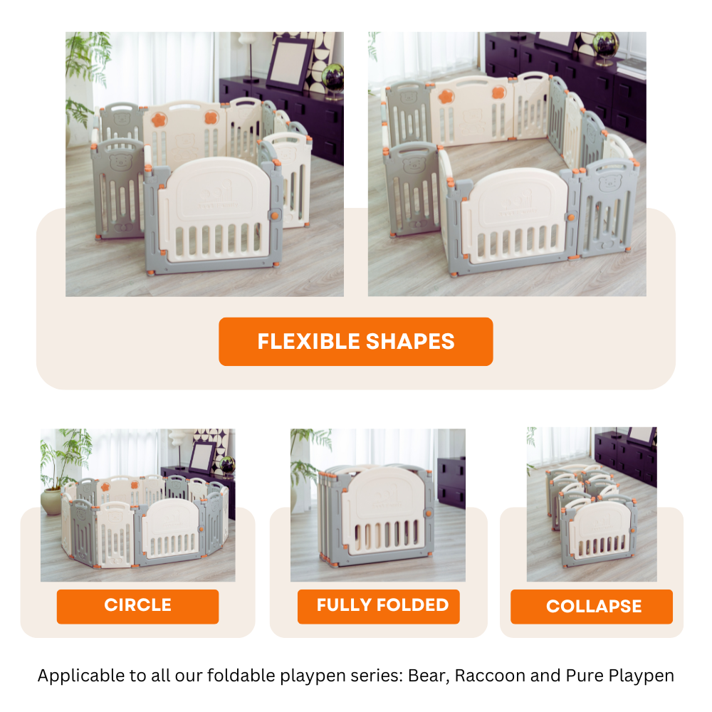 RaaB Family™ Baby Classic BEAR Series Foldable Playpen Play Yard