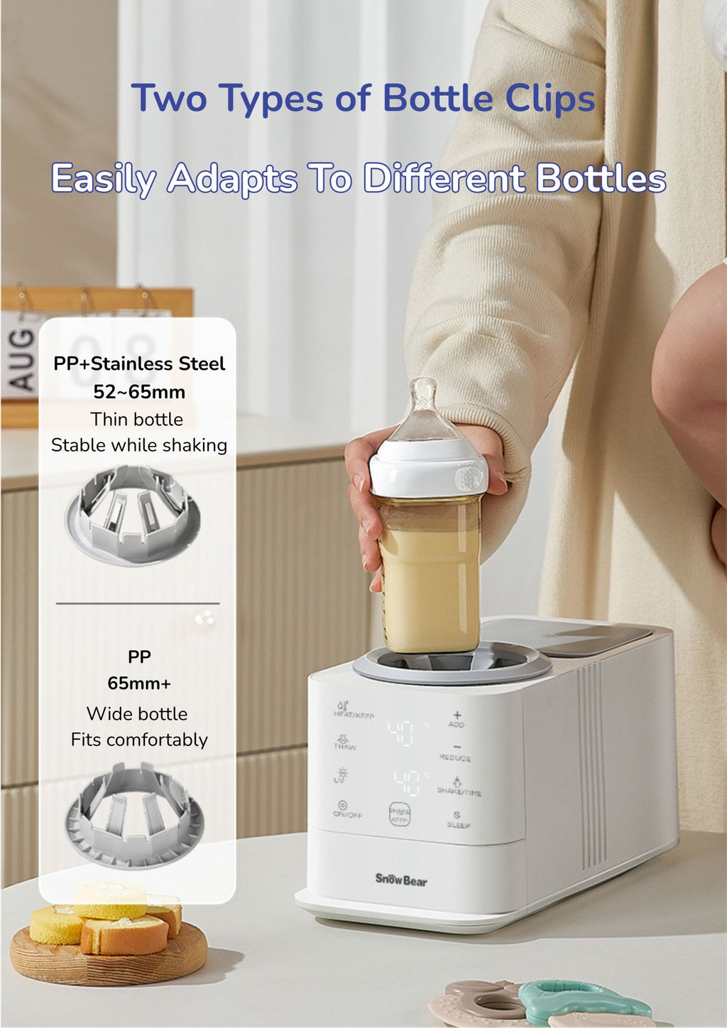 Snow Bear 5 in 1 Milk Shaker, Baby Bottle Warmer and UV steriliser (UK) 3 Pin Plug with Safety Mark