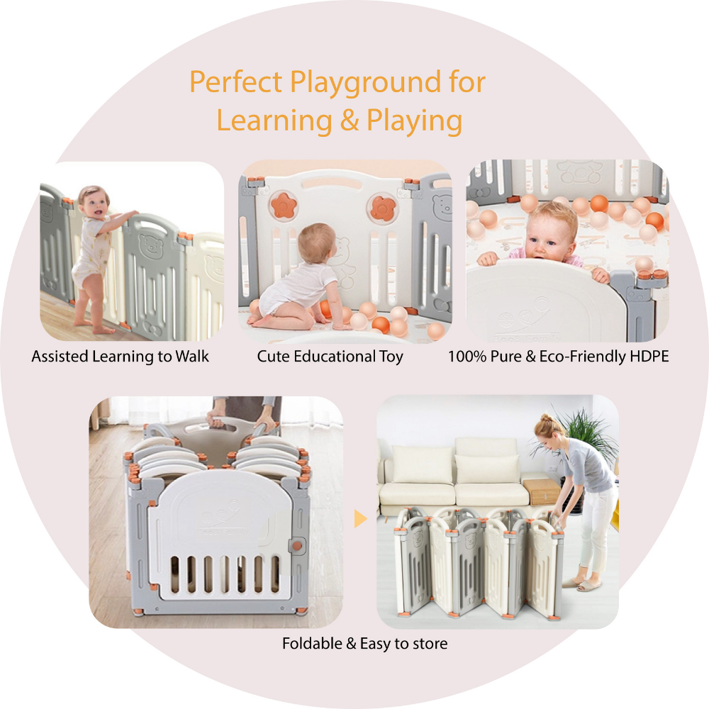 RaaB Family™ Baby Classic BEAR Series Foldable Playpen Play Yard
