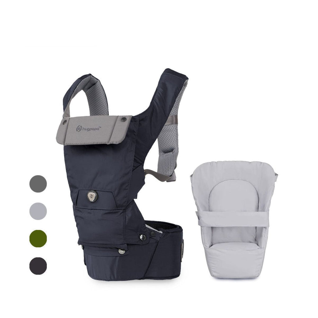 Hugpapa Dial-Fit Classic 3-in-1 Hip Seat Baby Carrier + Infant Insert