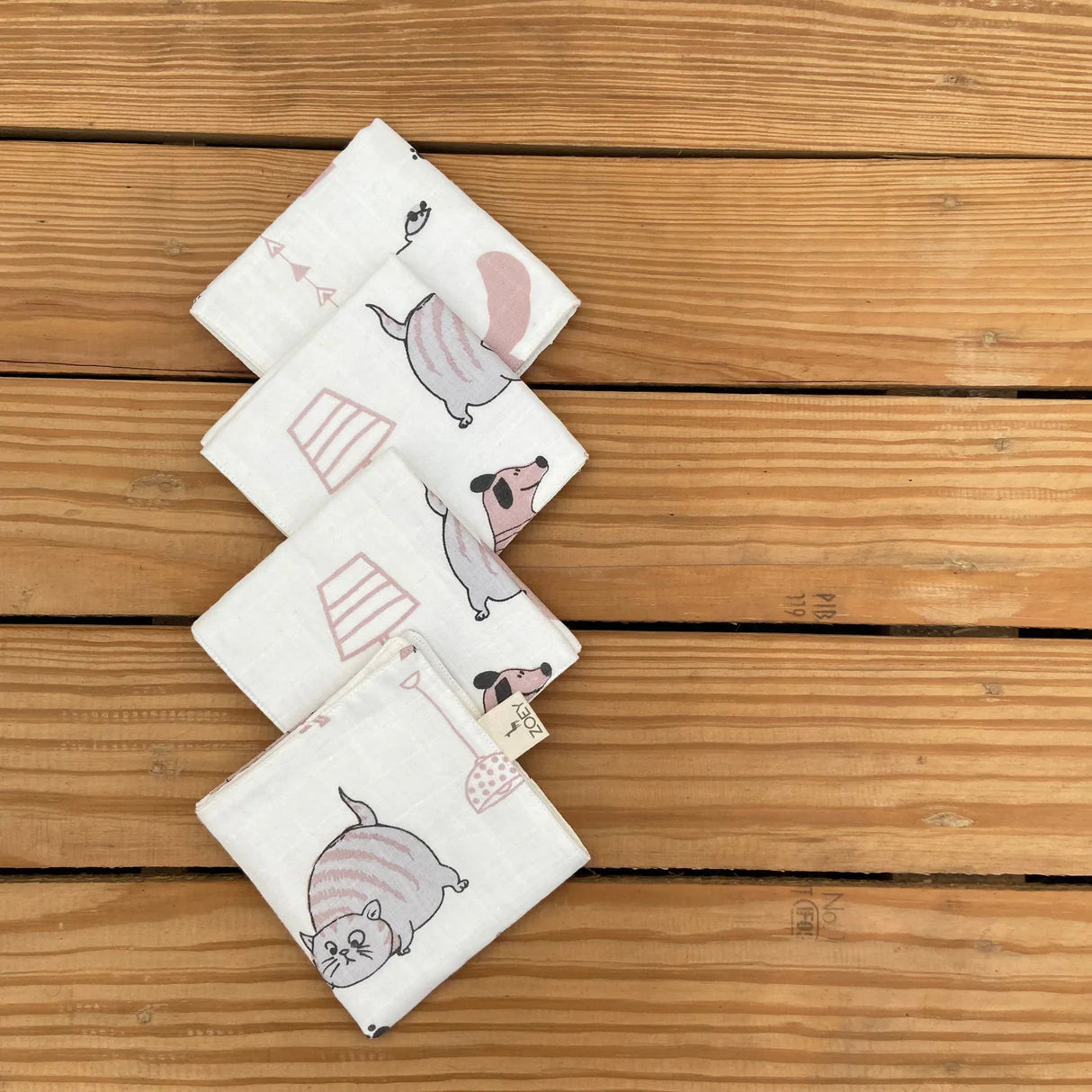 SARVA Organic Muslin Wash Cloth (Set of 4)