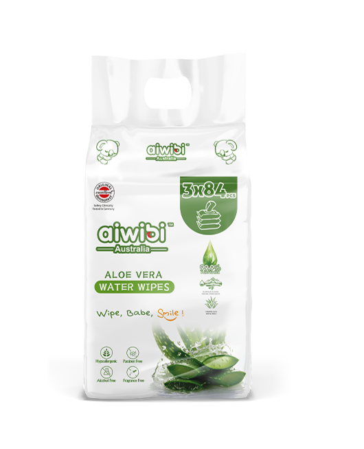 Aiwibi Premium Aloe Vera Spring Water Wet Wipes - Non Fragrance (6 Packs/ 12 Packs)