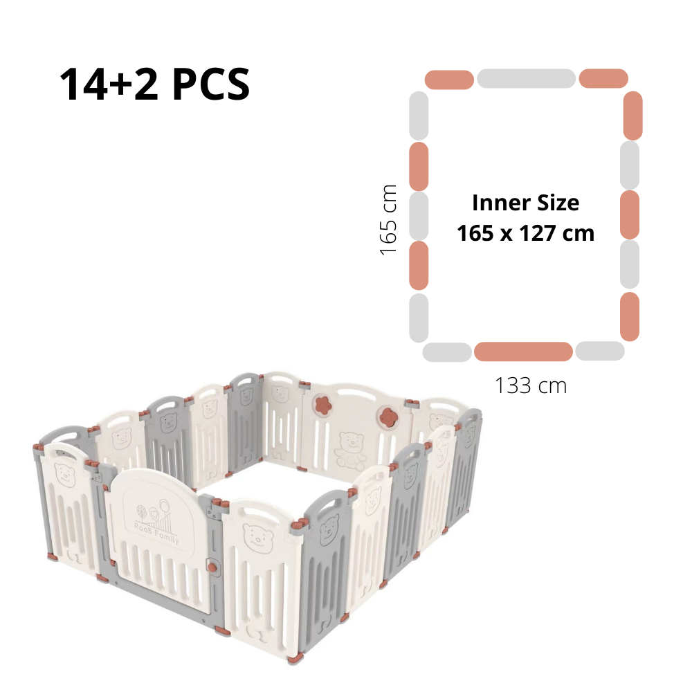RaaB Family™ Baby Classic BEAR Series Foldable Playpen Play Yard