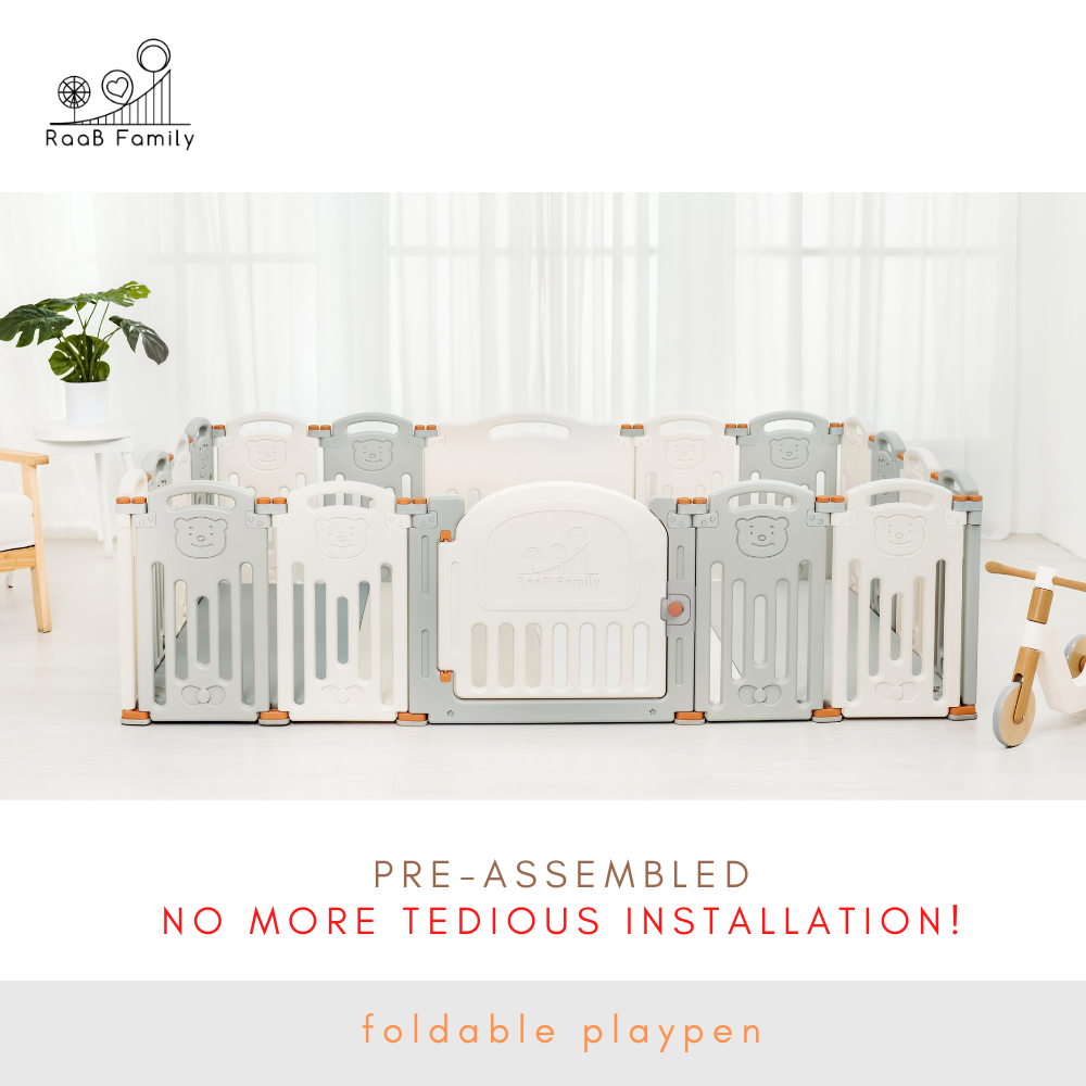 RaaB Family™ Baby Classic BEAR Series Foldable Playpen Play Yard