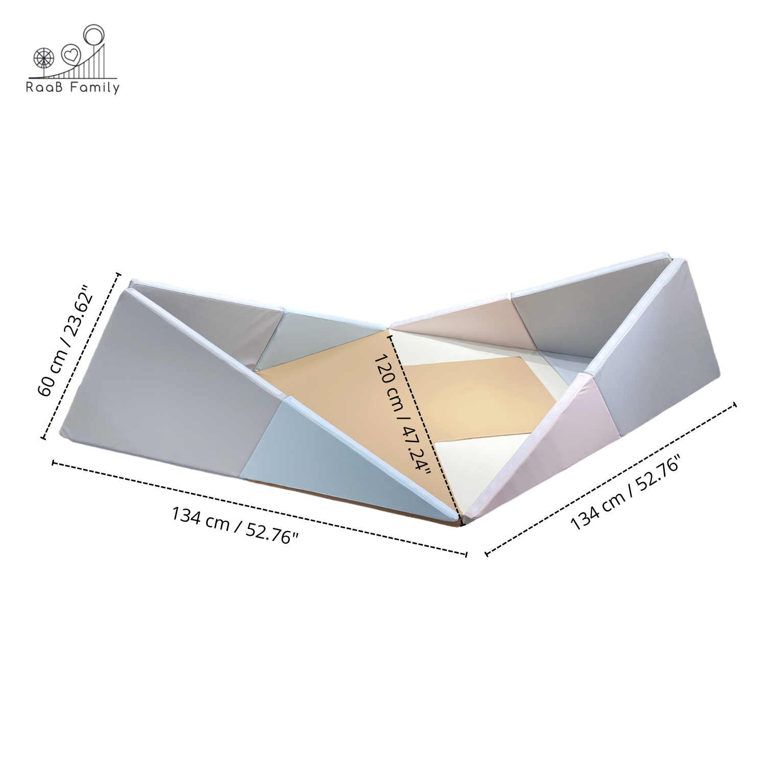 RaaB Family™ 3 in 1 Canoe Tent Play Mat Unique Transforming Activity Play Mat