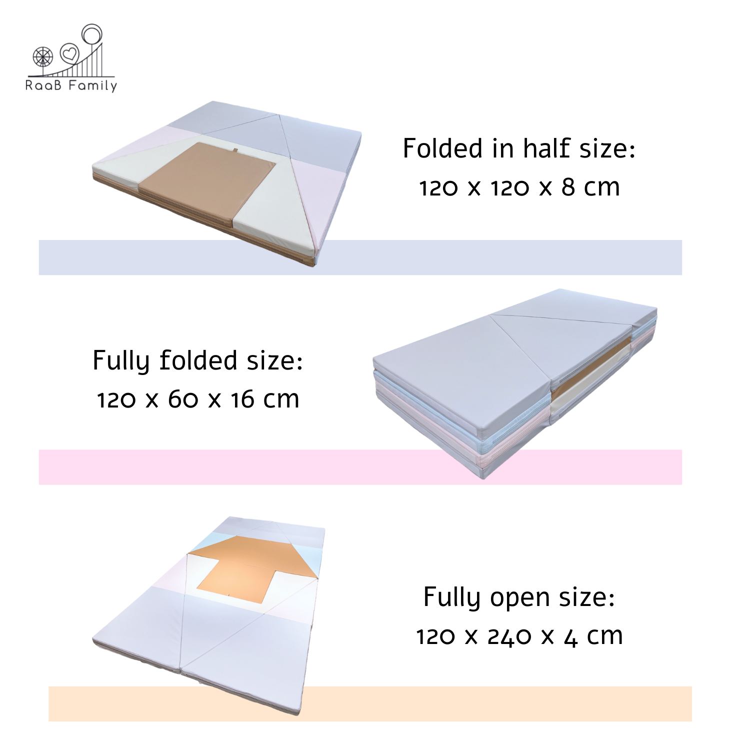 RaaB Family™ 3 in 1 Canoe Tent Play Mat Unique Transforming Activity Play Mat