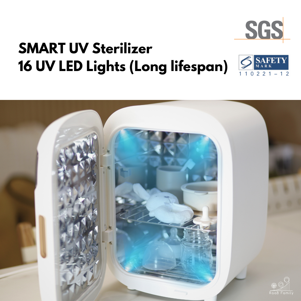 RaaB Family™ 6 in 1 SMART Plasma 16L UV Sterilizer + Dryer with Night and 72H Sterile and Storage Mode