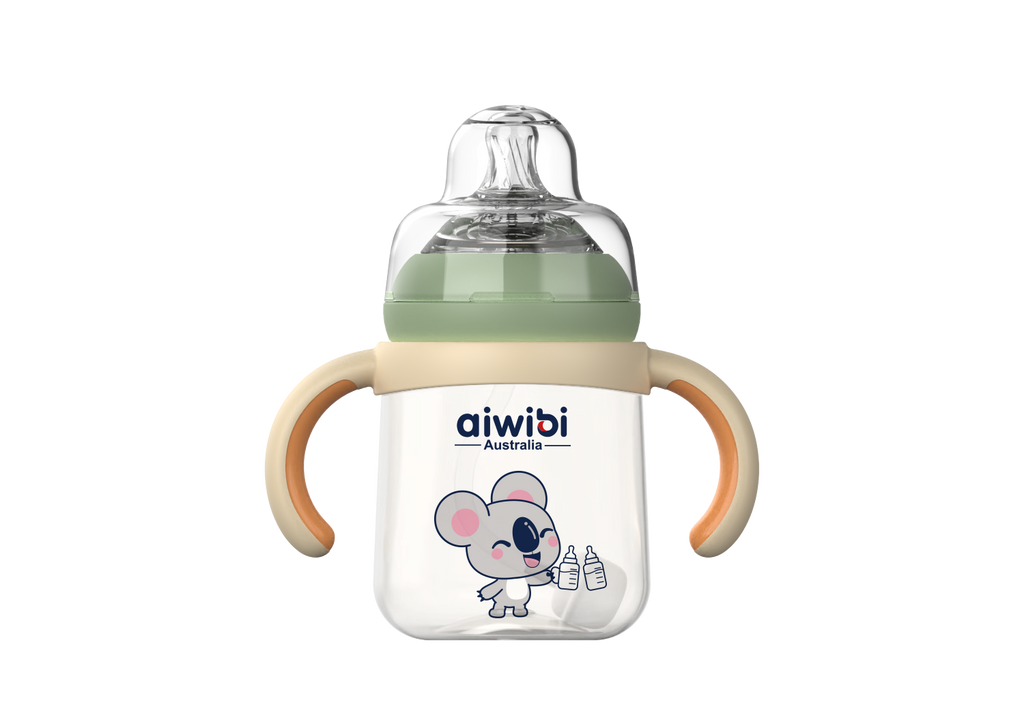 Aiwibi Premium Feeding Bottle Heat Resistant PPSU Air Valve Anti-Choking Reduces Flatulence (240ml/ 8oz)