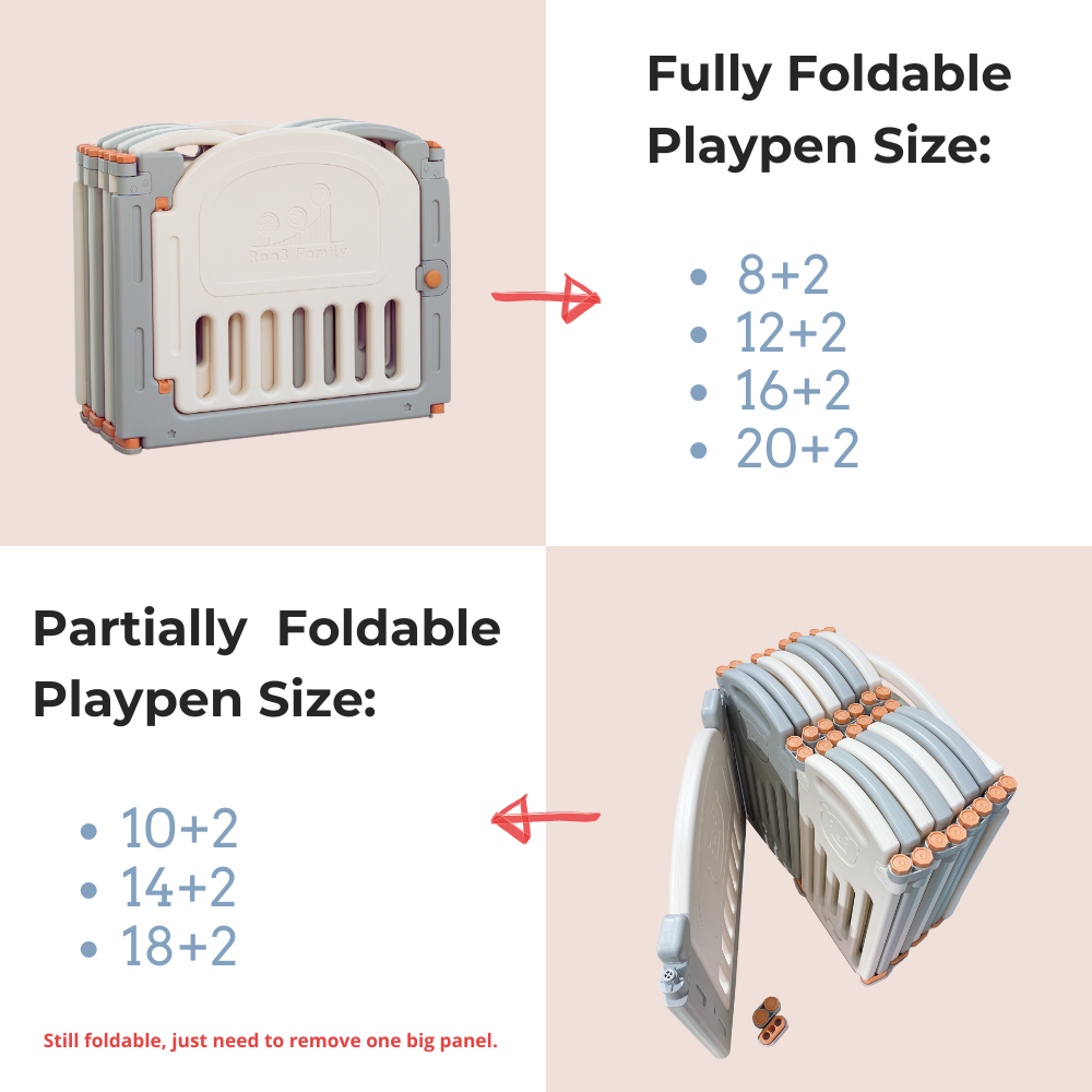 RaaB Family™ Baby Classic BEAR Series Foldable Playpen Play Yard