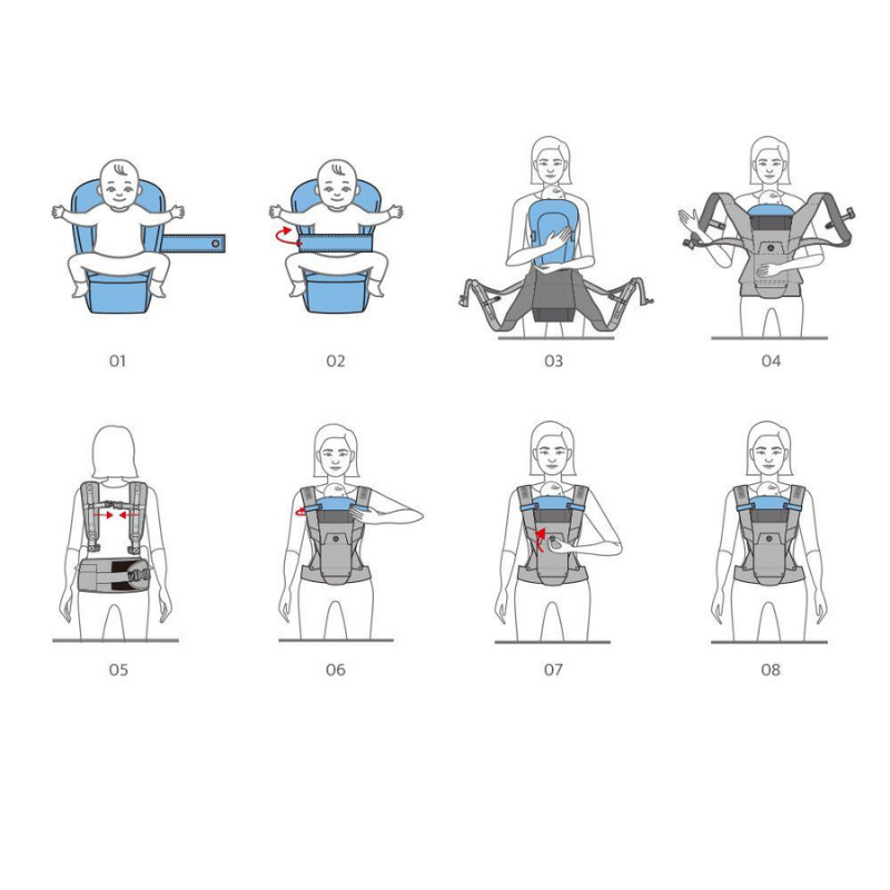 Hugpapa Dial-Fit Classic 3-in-1 Hip Seat Baby Carrier + Infant Insert