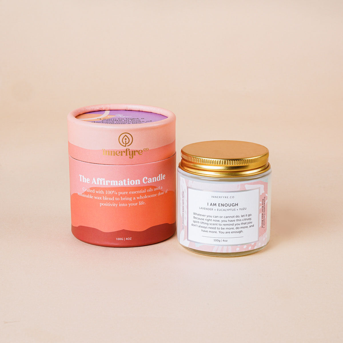 Innerfyre I AM ENOUGH Candle: Lavender, Eucalyptus, Yuzu