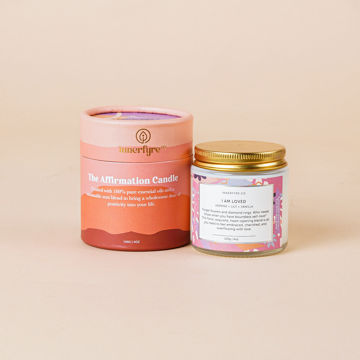 Innerfyre I AM LOVED Candle: Jasmine, Lily, Vanilla