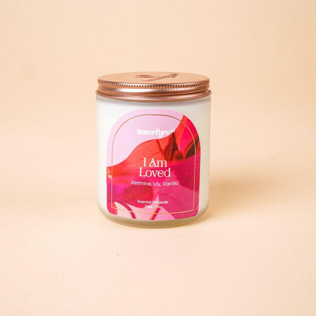 Innerfyre I AM LOVED Candle: Jasmine, Lily, Vanilla