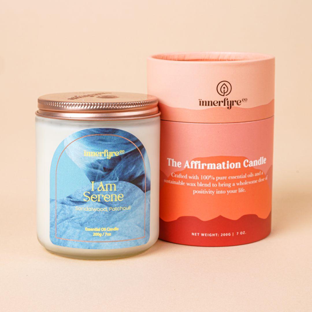 Innerfyre I AM SERENE Candle: Sandalwood, Ylang Ylang, Patchouli