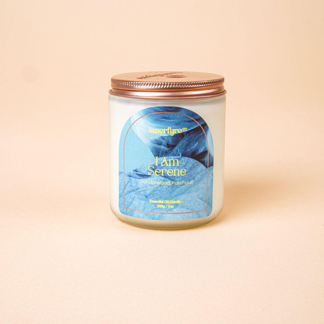 Innerfyre I AM SERENE Candle: Sandalwood, Ylang Ylang, Patchouli