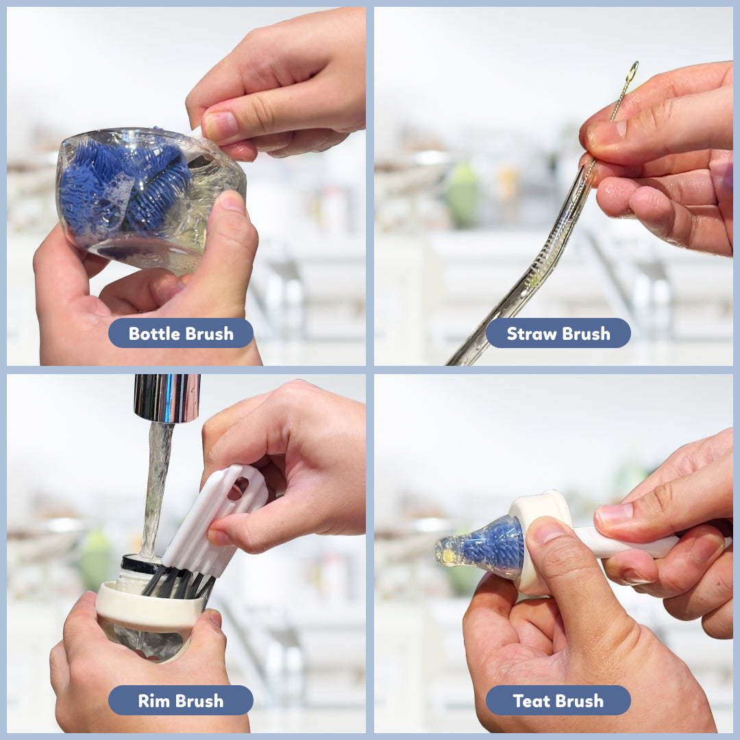 Supermama Lab 6-in-1 Portable Baby Bottle Brush Set