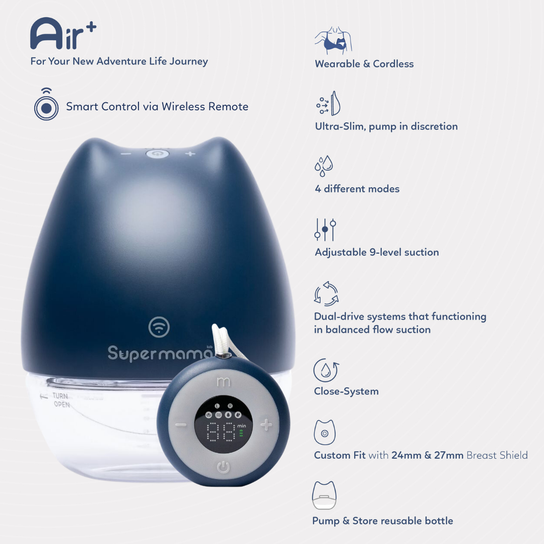 Supermama Lab Air Plus Wearable Breast Pump with Remote