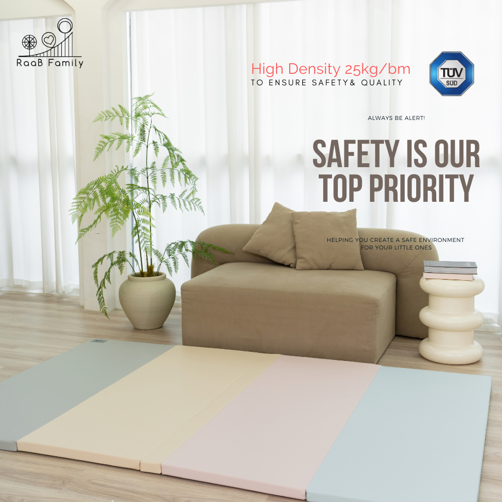 RaaB Family™ Baby SEAMLESS Playmat Toddler Premium Folding Mat 4CM Thick