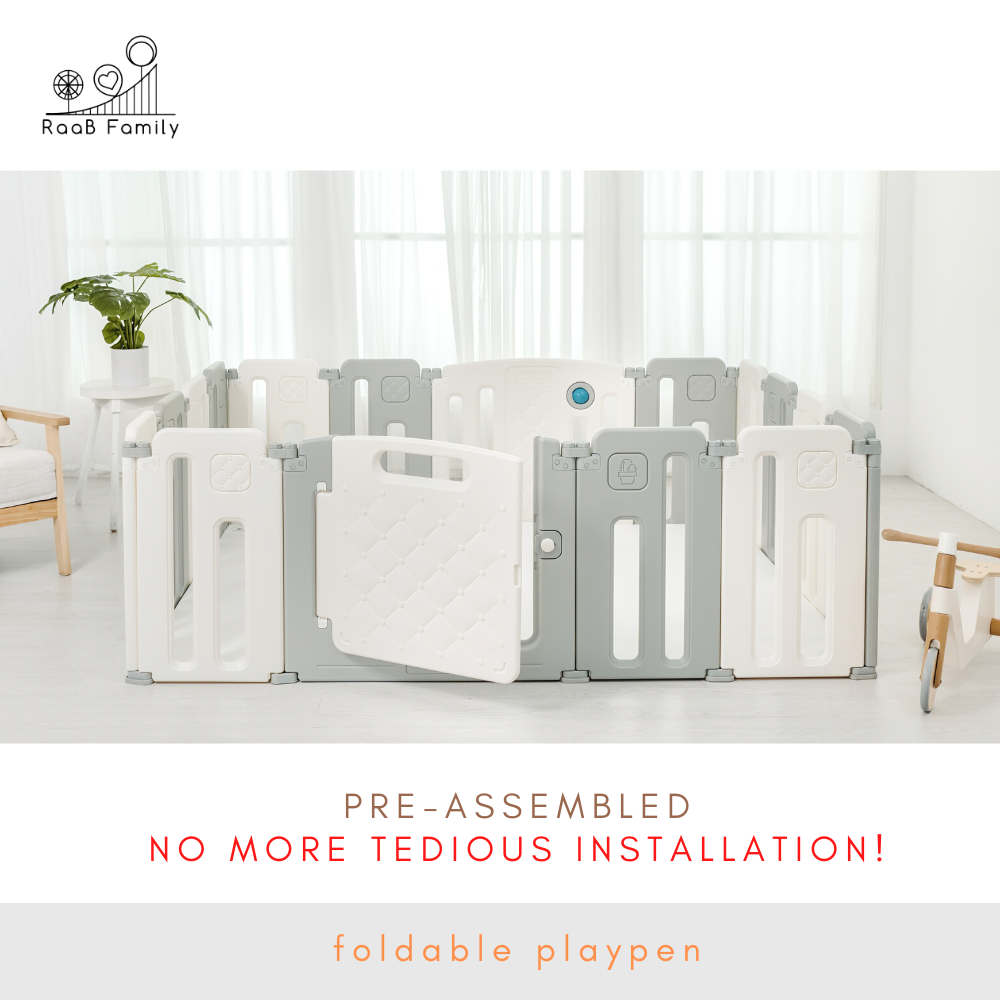 RaaB Family™ Taller Height PURE Series Foldable Playpen Play Yard