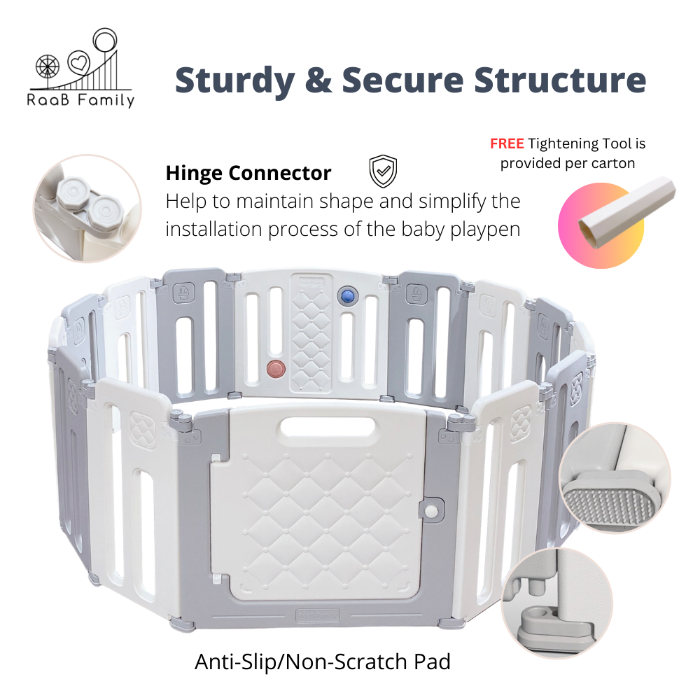 RaaB Family™ Taller Height PURE Series Foldable Playpen Play Yard