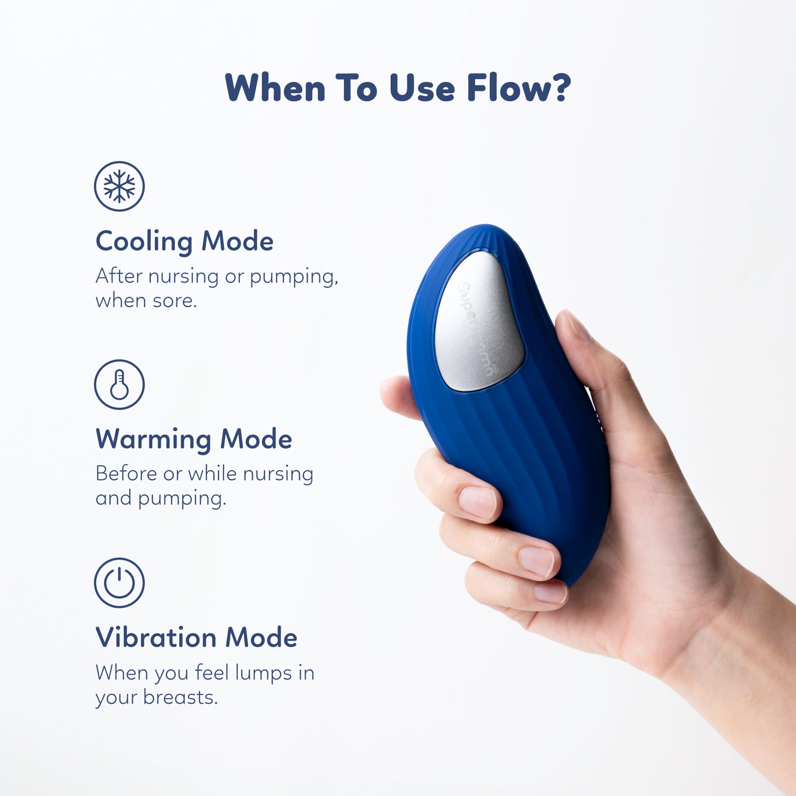 Supermama Lab Flow Lactation MassagerTM - World's first hot & cold lactation massager