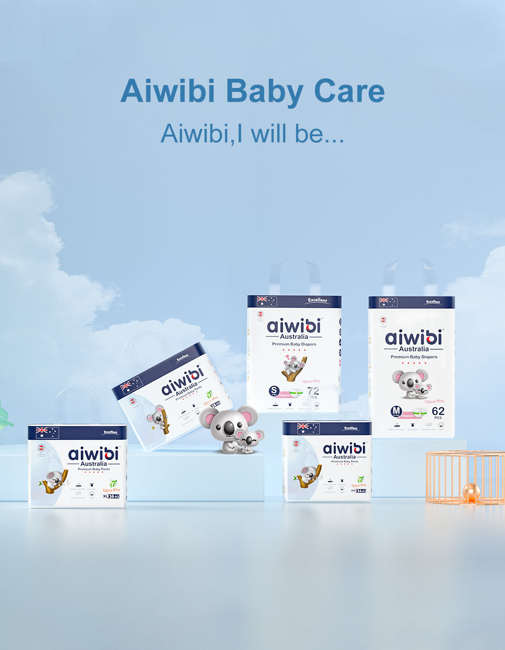 Aiwibi Natural Premium Night Taped Diapers