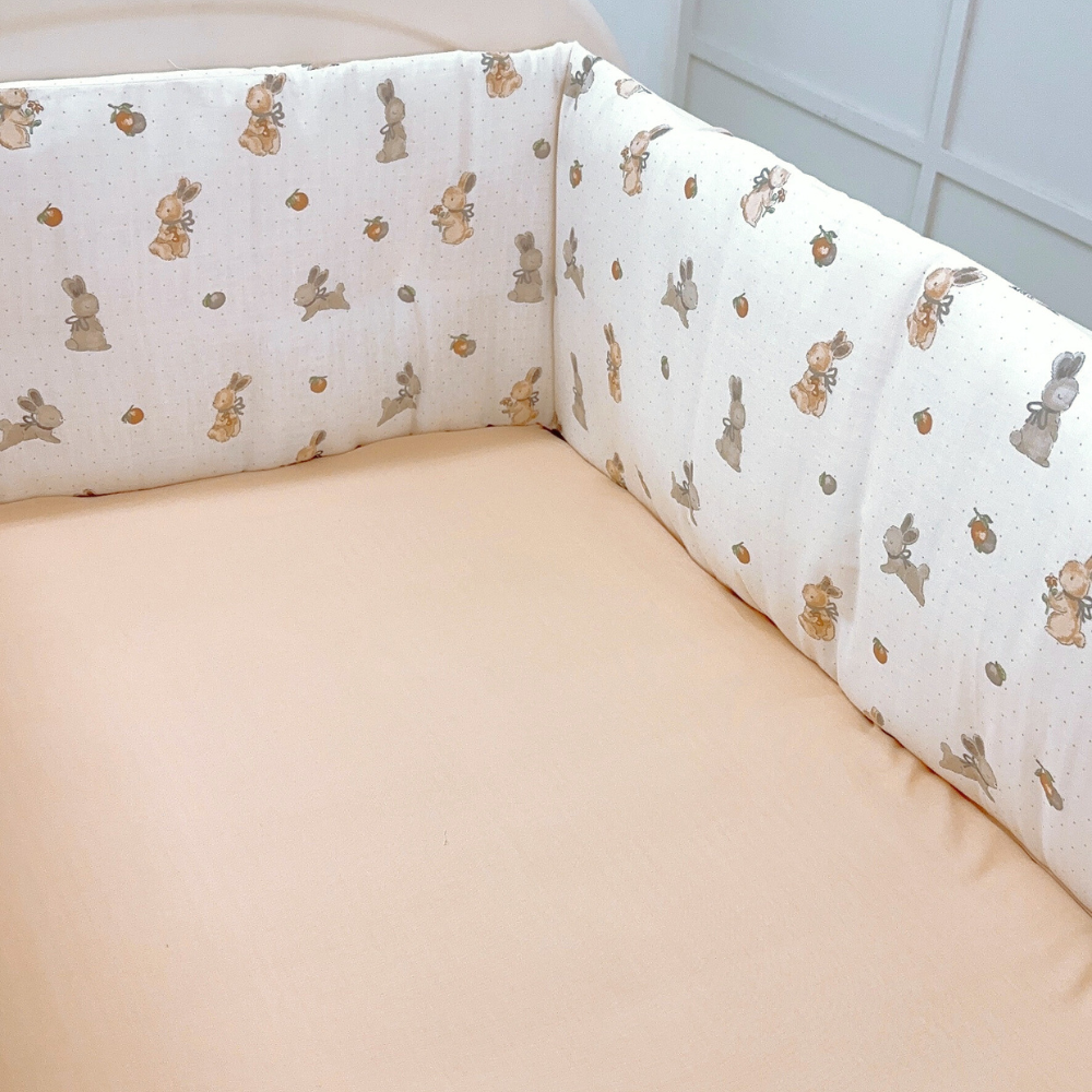 RaaB Family™ Glücklich Premium 6-in-1 Convertible Baby Cot With Latex Mattress and Muslin Bumper