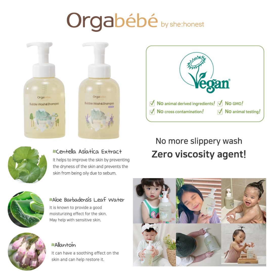 Orgabebe Bubble wash & Shampoo (50mL | 500mL)