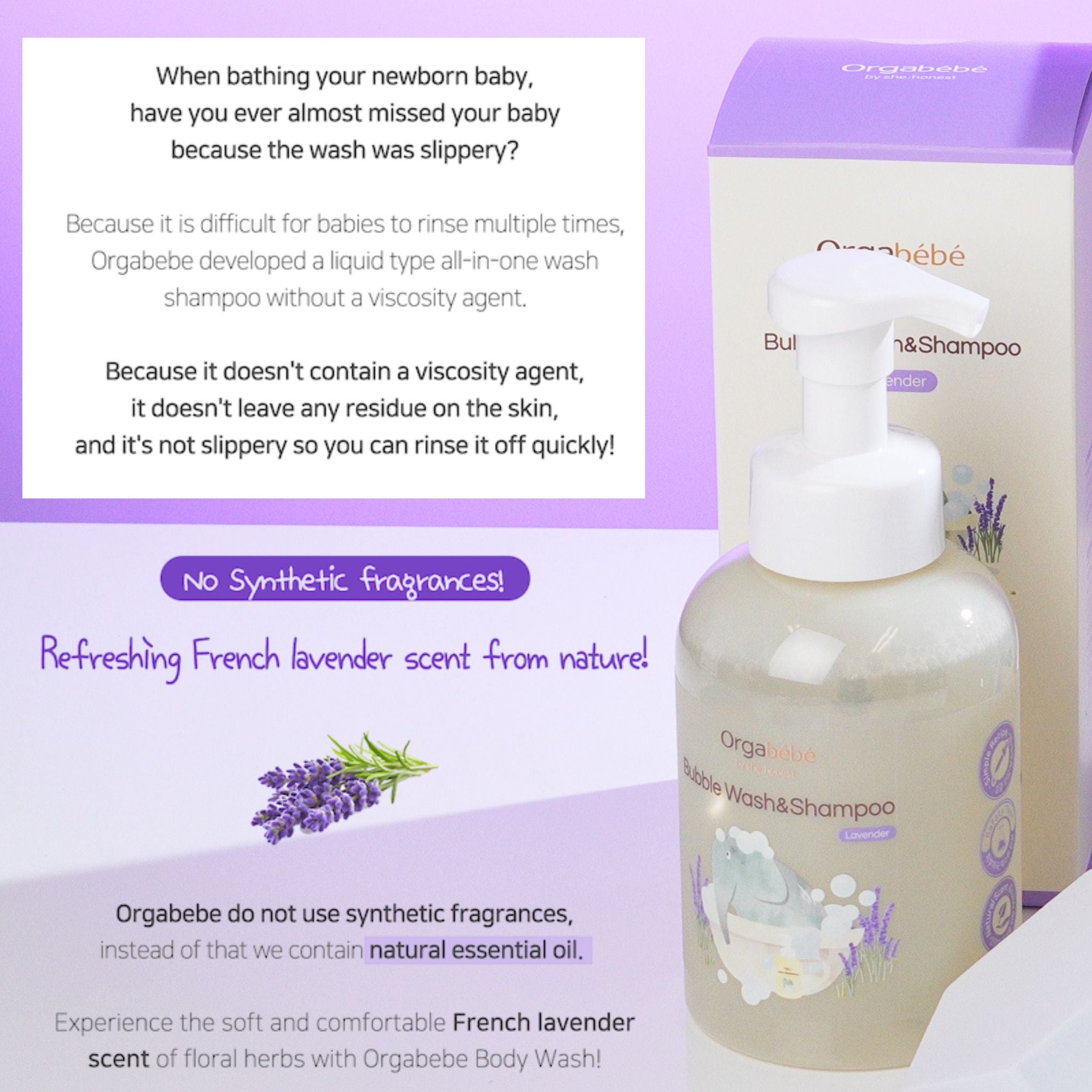 Orgabebe Bubble wash & Shampoo (50mL | 500mL)