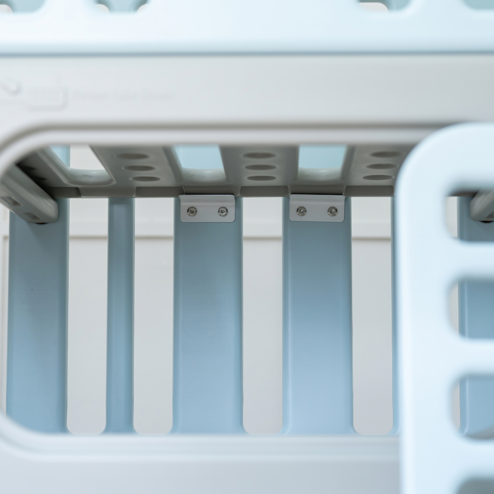 RaaB Family™ Glücklich Premium 6-in-1 Convertible Baby Cot With Latex Mattress and Muslin Bumper