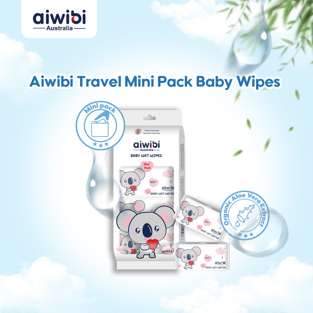Aiwibi Premium Baby Wipes (MINI PACKS) 1 Pack X 8 Pcs