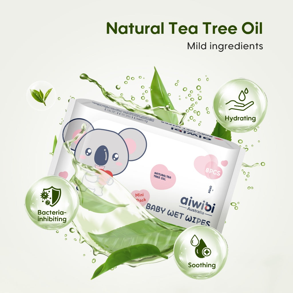Aiwibi Premium Baby Wipes (MINI PACKS) 1 Pack X 8 Pcs