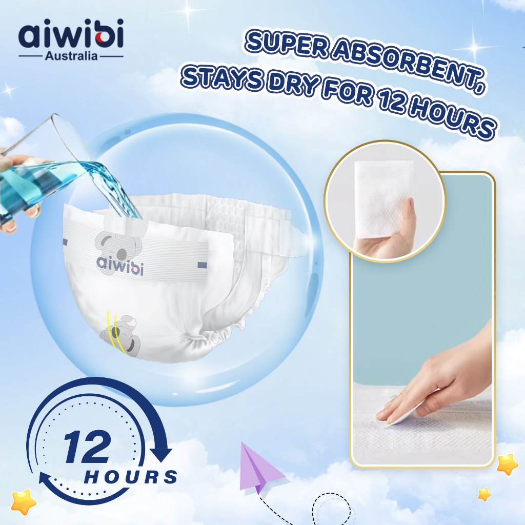 Aiwibi Premium Soft SAP Tape Adhesive Diapers NB22/ Ultra-Thin New Born Baby Diapers (<5KG)