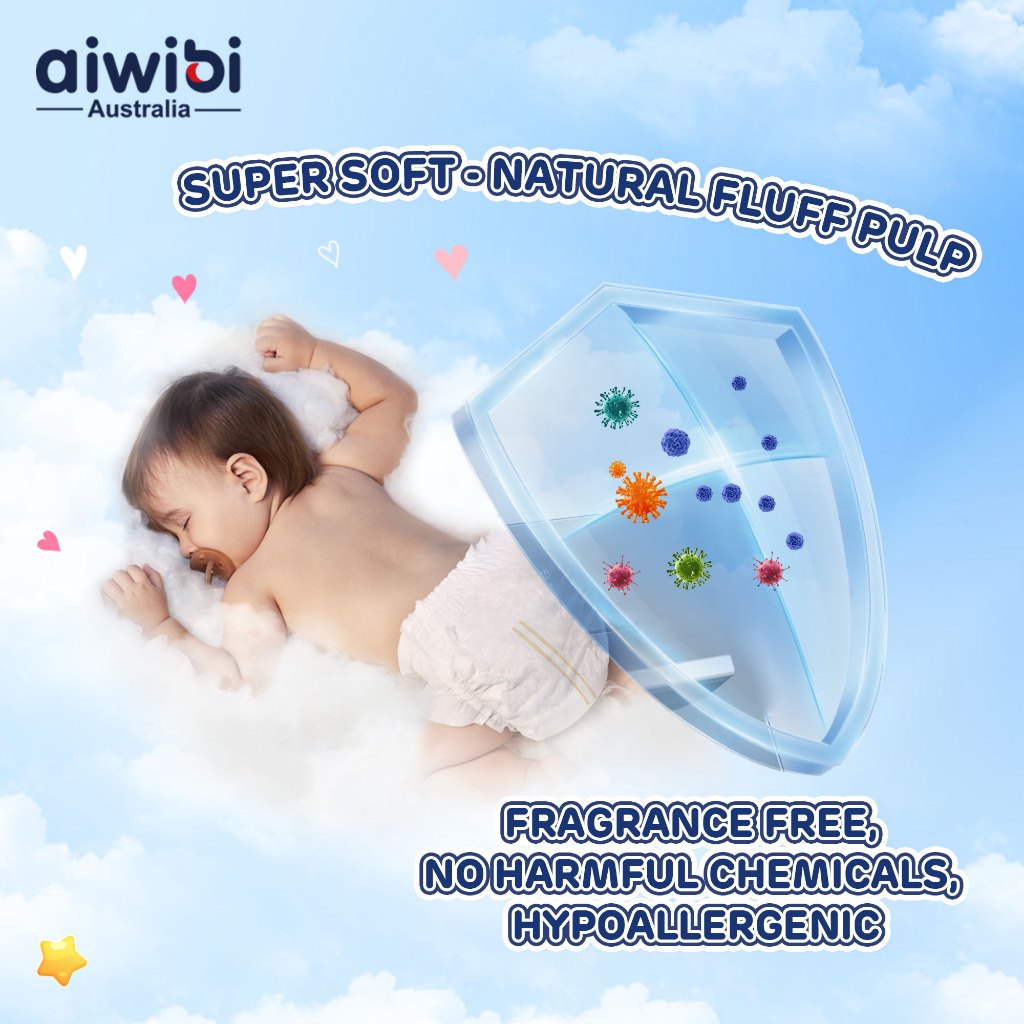 Aiwibi Premium Soft SAP Tape Adhesive Diapers NB22/ Ultra-Thin New Born Baby Diapers (<5KG)